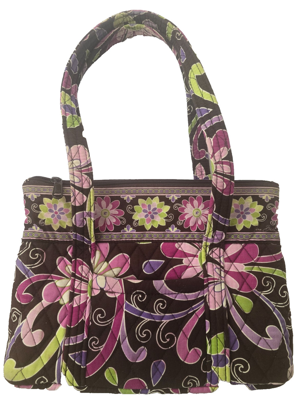 Vera Bradley Quilted Floral Purple Punch Shoulder Bag Non-Smoking Home